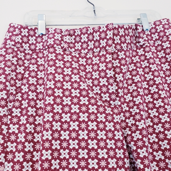 LOFT Pink Print Julie Skinny Pants Size 10 Floral - Picture 7 of 13